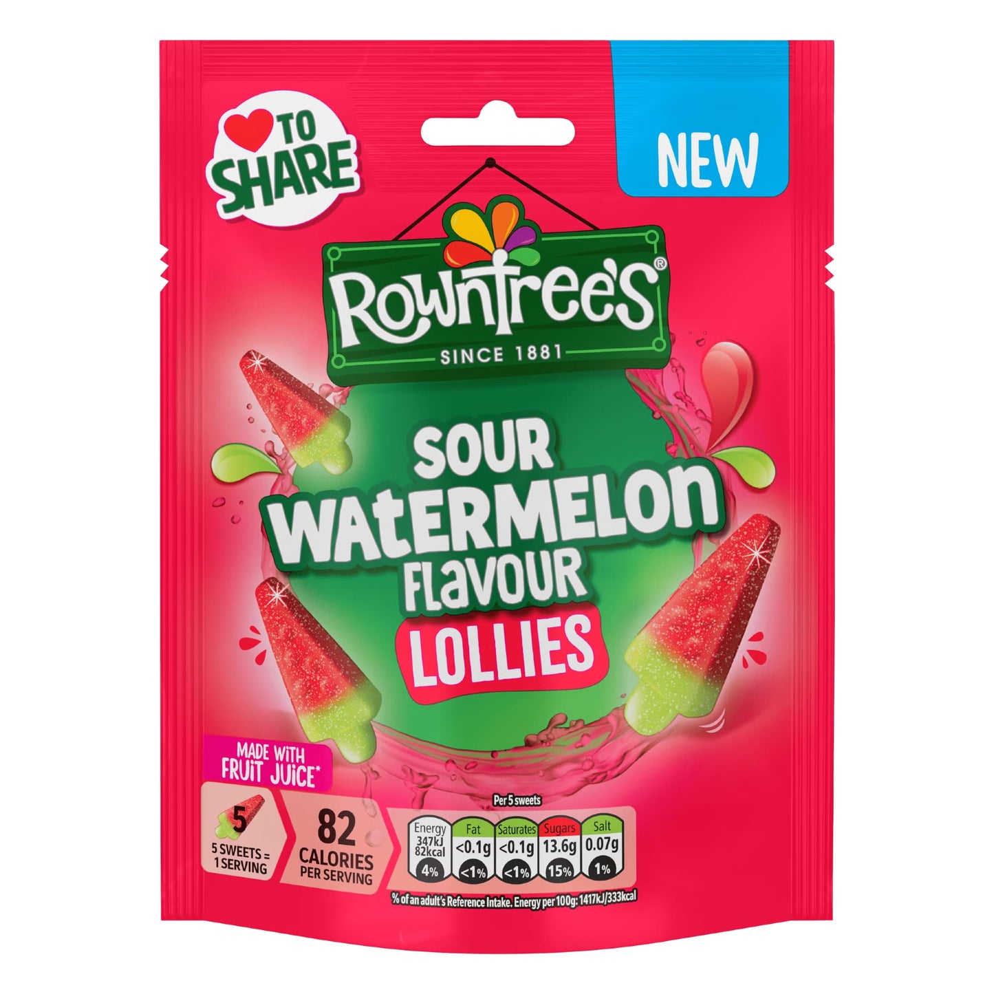 Rowntree's Sour Watermelon Flavour Lollies