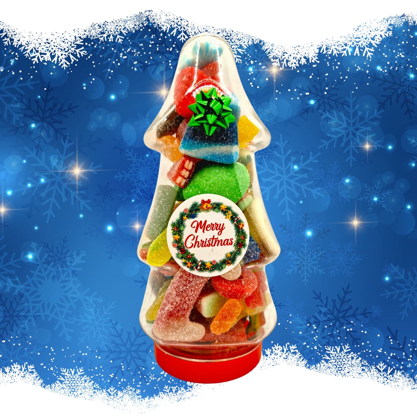 Sweet Sensations Christmas Tree Jar With Fizzy Sweets