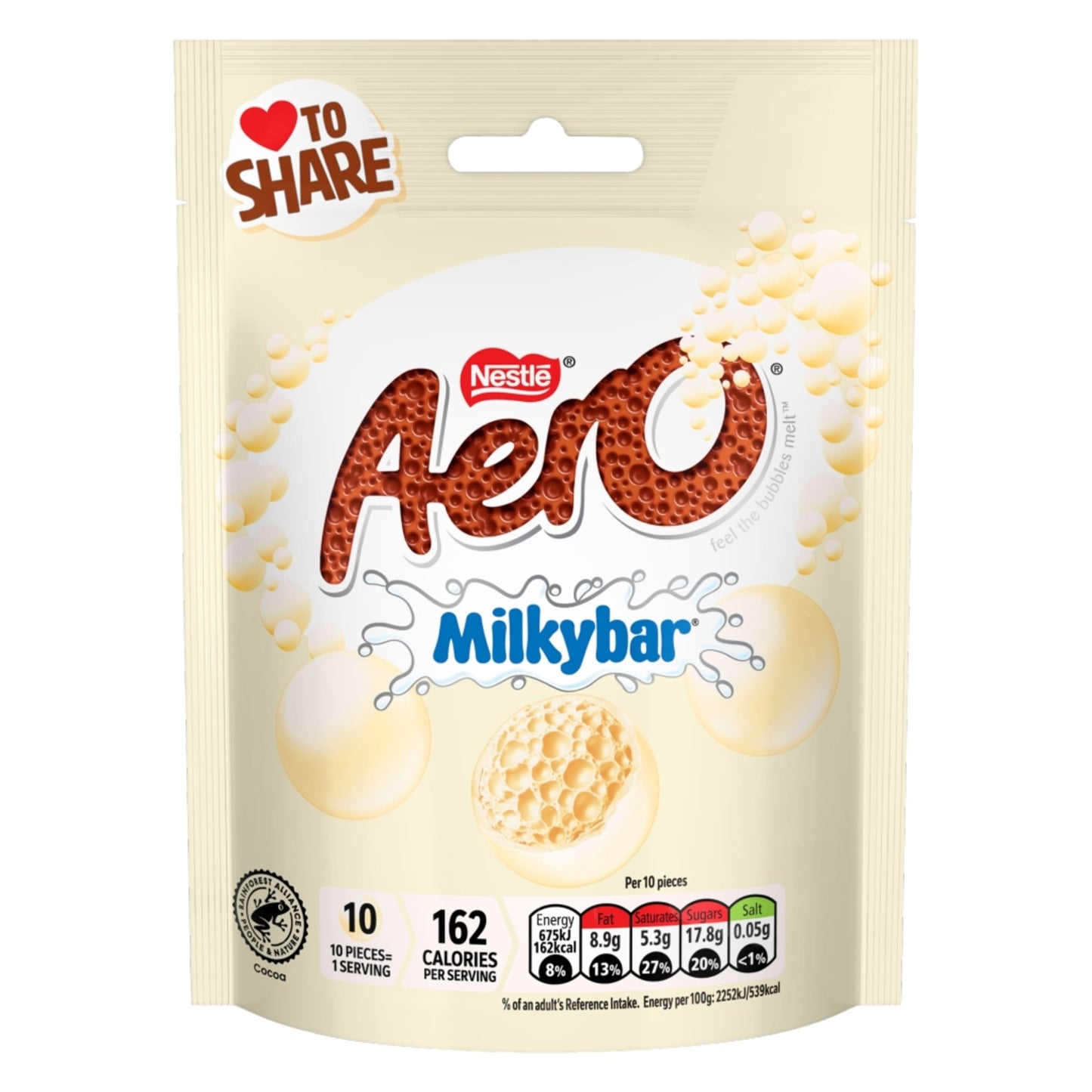 Aero Milkybar White Chocolate Bubbles
