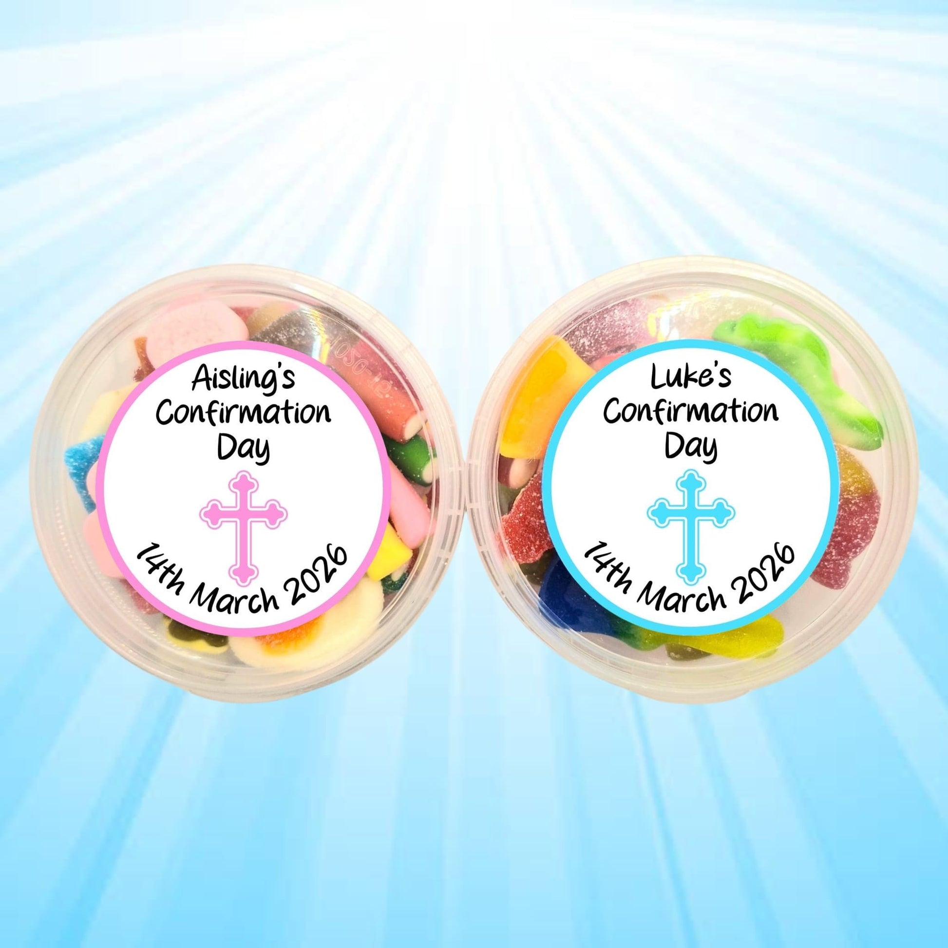 Personalised Confirmation Day Sweet Tubs (250g)
