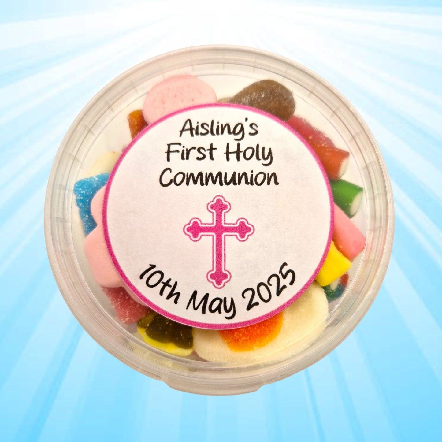 Personalised First Holy Communion Sweet Tubs (250g)
