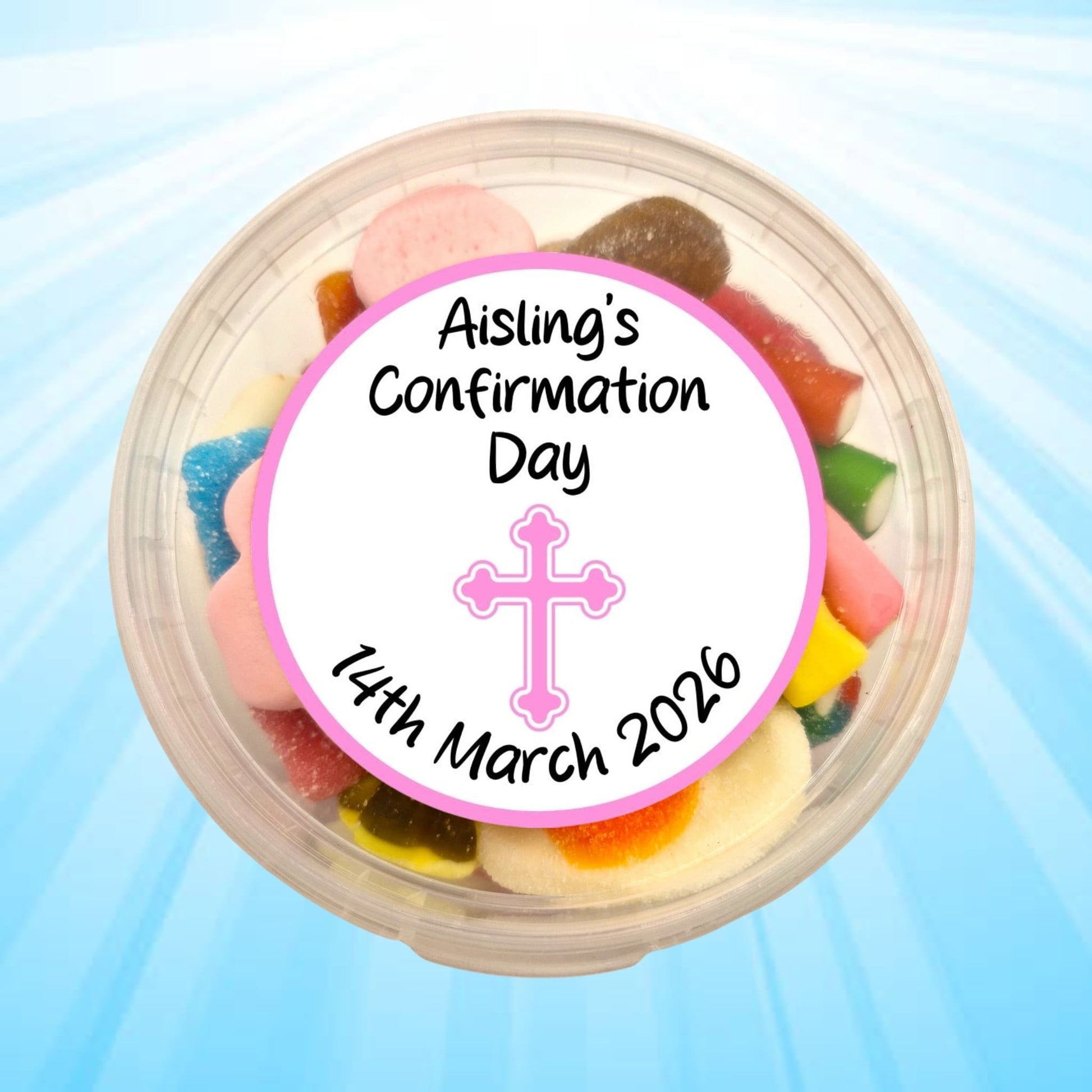 Personalised Confirmation Day Sweet Tubs (250g)