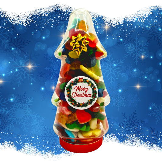 Sweet Sensations Christmas Tree Jar With Plain Sweets
