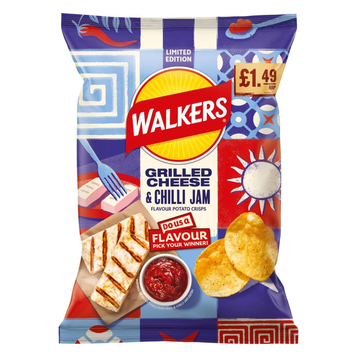 Walkers Grilled Cheese & Chilli Jam Flavour Crisps